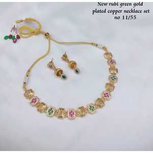 ชุดสร้อยคอพร้อมต่างหูประดับเพทายเฮอริเทจ โพลกี้ ชุบแพลตตินั่ม 18K ทำจากทองเหลือง เหมาะสำหรับเจ้าสาว งานหมั้น งานแต่งงาน และงานเลี้ยง - Product Image 1