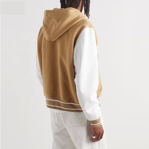 Vente en gros Veste universitaire unisexe OEM avec logo personnalisé pour votre marque Veste Letterman universitaire matelassée à capuche vierge personnalisée - Product Image 3
