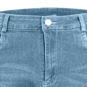 กางเกงขาสั้นผ้ายีนส์ของผู้หญิงกางเกงขาสั้นสไตล์ลำลองทำจากผ้าฝ้าย100% สีฟ้าเป็นมิตรต่อสิ่งแวดล้อมสำหรับ2025 - Product Image 4