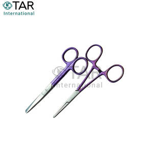 ชุดกรรไกรพยาบาล สีม่วงเมทัลลิก ชุด 3 ชิ้น กรรไกรตัดผ้าพันแผลลิสเตอร์ คีมหนีบห้ามเลือด ดีไซน์ตรง สีม่วง สำหรับการผ่าตัด - Product Image 6