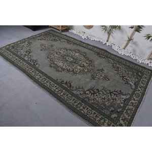 Alfombra turca Vintage de 5,4x9 pies, clásica, verde, Beige, lana, felpa, altura, área rectangular grande, Patchwork para pasillo, látex - Product Image 4