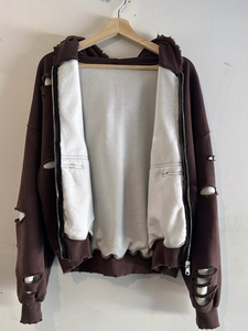 Sudadera Personalizada de Invierno con Cierre, Doble Capa, Felpa Francesa, Algodón Grueso, Estampado Bordado, Diseño Desgastado Anti-Pilling - Product Image 5