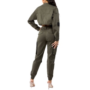 À la mode Sexy Cargo Style veste et jean 2 pièces ensemble sur la tendance Denim coton femmes derniers vêtements 2026 - Product Image 5