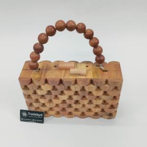 Pochette en bois de style boutique avec chaînes de perles, lanières à perles, sangle amovible, fermeture magnétique, doublure en velours de qualité supérieure pour - Product Image 2