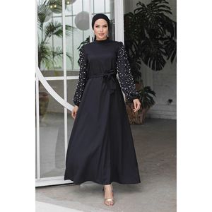 Robe Hijab Détail Perle Noir - Product Image 4