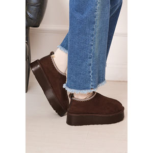 Botines Mini con Forro de Piel Marrón, Suela Gruesa y Plataforma a la Altura del Tobillo - Product Image 3