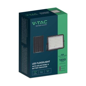 Proiettore a LED con telecomando e pannello solare 15W 1200LM indicatore batteria 3m cavo colore nero 4000K SKU-7826-illuminazione - Product Image 2