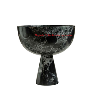 Bol de service en marbre naturel avec base trépied, pièce maîtresse de bol de fruits en pierre artisanale pour la décoration intérieure moderne et la vaisselle - Product Image 2