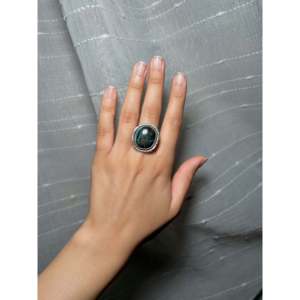 Navajo Handmade Blue <b>Moon</b> Turquoise Sterling Silver Gemstone Cluster <b>Ring</b> Size 7.75 Yellow Gold Main for Everyday Wear Promises - Product Image 5