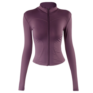2024 nouveau survêtement mince haut d'entraînement femme formation vestes fermeture éclair à manches longues Yoga sport manteau - Product Image 5
