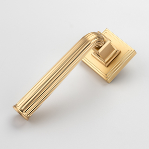 Manija <span class=keywords><strong>de</strong></span> <span class=keywords><strong>Puerta</strong></span> Art Deco con Diseño Escalonado y Roseta Cuadrada <span class=keywords><strong>de</strong></span> Aleación <span class=keywords><strong>de</strong></span> Zinc, Herraje Interior para Dormitorio, Baño, Oficina, Hotel y Hogar - Product Image 3
