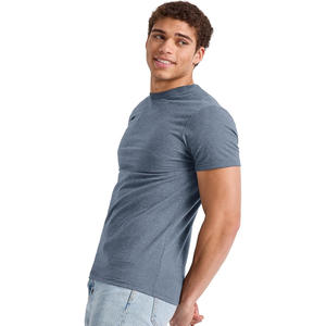 Camiseta de Manga Corta para Hombre, Cuello Redondo, Algodón, Corte Ajustado, Lisa, Informal, Verano, Moda, Gimnasio, Ejercicio, Ropa de Calle Moderna - Product Image 1