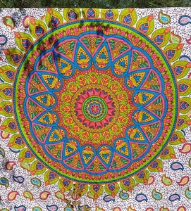 Multi Color Bohemian Tapestry, Queen Mandala Home Decor