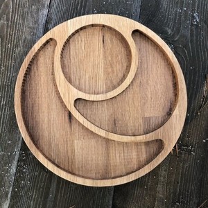 Bandeja de servicio redonda de material de madera metálica para bodas y fiestas, bandeja de alta calidad para niños - Product Image 6