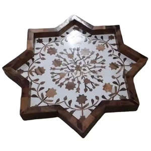 Bol de service écologique pour l'Iftar du Ramadan, coquille en bois naturel, plat en nacre, chargeur de plat, sûr pour les fêtes, la restauration gastronomique - Product Image 3