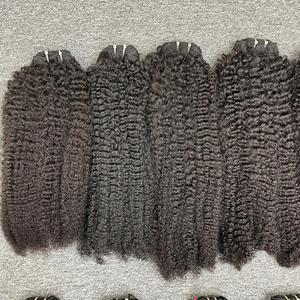 Vague profonde naturelle et extension de trame humaine de tressage en vrac foncé bouclés naturels - Product Image 4