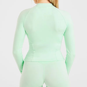 Ensemble de compression athlétique pour femmes, veste zippée et leggings, design unique, fabriqué par un fabricant professionnel - Product Image 5
