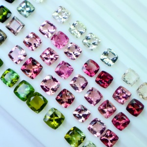 Haute qualité 7x8mm coussin coupe Tourmaline pierre précieuse en vrac naturel poli fournisseur - Product Image 3