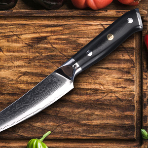 Vente directe d'usine de haute qualité 6.5 pouces en acier damas couteau texturé noir G10 poignée personnalisée à la main OEM couteaux de cuisine - Product Image 4