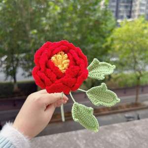 Flores de Peonía Tejidas a Crochet, Adornos Hechos a Mano, Regalos Decorativos, Para Regalar a Amigos, Arreglos Florales, Flores Tejidas - Product Image 3