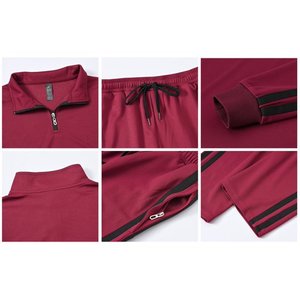 Vêtements de sport XL bleu marine pour hommes, jogging décontracté, combinaison de survêtement à capuche, ensemble de 2 pièces avec 1/4 poches zippées, jogging décontracté - Product Image 4