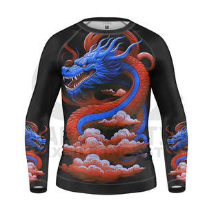 Fabricant de gros Design personnalisé MMA Rash Guard Sublimation Dragon Style pour hommes femmes GYM Rash Guard - Product Image 4