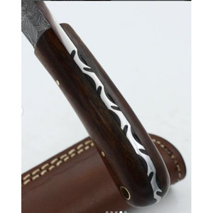 Couteau Skinner de Chasse Manche en Bois Damas COUTEAU SKINNER EN ACIER DAMAS FABRIQUÉ À LA MAIN - Product Image 4