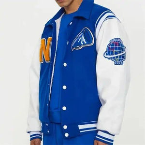 Veste universitaire de qualité supérieure, légère, en toile brodée, col montant, écologique, respirante, patchwork - Product Image 5