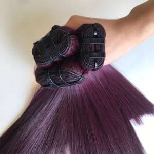 Extensions de cheveux vierges vietnamiennes de qualité supérieure, os super soyeux, couleur violette droite, vendeur en gros" - Product Image 4