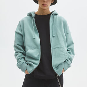 Wholesale <b>Black</b> <b>Hoodie</b> High Quality Custom Logo solid color 100% Cotton Thick Winter Hoodies Unisex Oversized Men's <b>hoodie</b> - Product Image 5