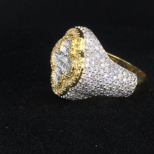 Anillo Personalizado Flor Trébol Hombre 2.45ct Diamante Natural y Oro Blanco 10K - Product Image 3