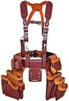 100% véritable ceinture à outils en cuir pleine fleur avec bretelles confortable sac de soutien du dos Construction encadreurs charpentiers bricoleurs
