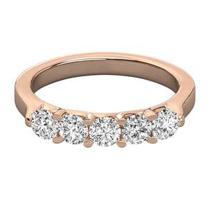 แหวนทองคำแท้ 14K แบบคลาสสิก ประดับเพชรทรงบริลเลียนต์ ผลิตจากเพชรเลี้ยงในห้องปฏิบัติการ แบบครึ่งวง  ได้รับการรับรองจาก IGI น้ำหนัก 4.5 กรัม สำหรับงานแต่งงาน - Product Image 3