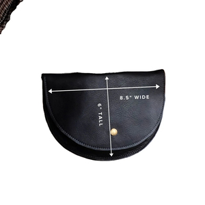 Riñonera de Cuero Genuino Negro Premium con Cremallera, Bolso Cruzado para Festival y Viaje para Mujer - Product Image 1