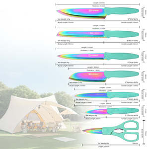 ชุดช้อนส้อมสีรุ้งพร้อมโครงสร้างสแตนเลสแบบพรีเมี่ยมที่เน้นสีหลากสีเหมาะสำหรับรับประทานอาหารในบ้านและร้านอาหาร - Product Image 1