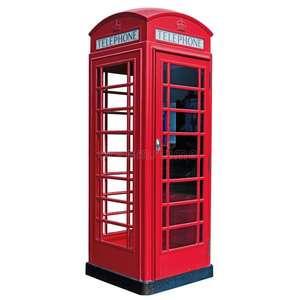 Cabina telefónica personalizada de Color rojo, artículo de decoración de boda, cabina telefónica de calle para exteriores ecológica de madera de bambú grande - Product Image 4