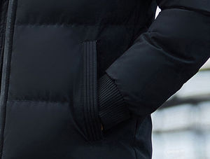 Veste d'hiver pour hommes imprimée OEM Veste Puffer Vente en gros Chaud épais couleur unie Blouson bombardier à la mode style High Street - Product Image 4