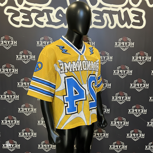 Custom Sublimated Luxury <b>V</b>-<b>Neck</b> Mesh American Football Jersey - Personalized Vintage Sports Team Apparel - Product Image 4