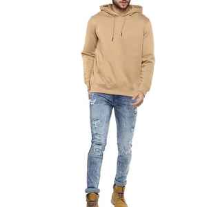 Sweat-shirt à capuche en coton basique pour homme, coupe classique, imprimé sur mesure, avec poche kangourou et technique de gaufrage en relief - Product Image 4