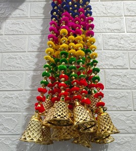 6 Feet Multi color <b>Beads</b> Pom Pom Garlands With Bell For Wall Hanging Wedding Backdrop Theme Boho <b>Curtain</b> Mexican Fiesta Decor - Product Image 6