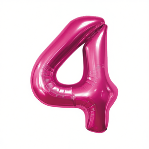 Palloncini Numero Fucsia N4 100cm, Confezione da 12 Pezzi per Feste - Product Image 2