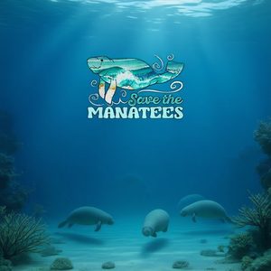 Camiseta de Manga Larga Unisex de Algodón Ecológico para Concientización sobre la Protección de las Especies de Manatís en Extinción, Producto Promocional - Product Image 1