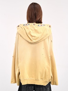 Qualité supérieure Fermeture à glissière Poids lourd Confortable Coupe décontractée Surdimensionné Distressed Vintage Coton lavé Mélange Sweats à capuche pour hommes - Product Image 5