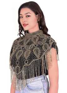 Vestido de fiesta de noche con flecos bordado a mano multiusable, diseño perfecto para ropa de Club, lujosa capa brillante pesada con cuentas a mano - Product Image 2