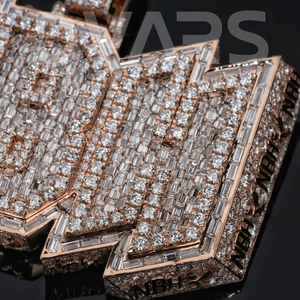 Joyería de Hip Hop, Plata de Ley 925, chapado en oro, Diamante cultivado en laboratorio, colgante de letra cubana Unisex Vvs helado personalizado - Product Image 6