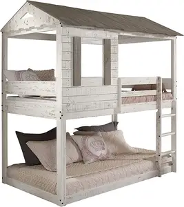 TRIHO THF-1037 American Rustic Solid Twin Wooden Bunk Bed