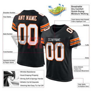 Conception personnalisée Maillot de football américain Séchage rapide Respirant Sportswear Plus Size Unisexe Adulte 300g Tissu OEM Chemises - Product Image 2