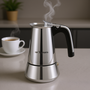 Cafetière à induction RIFLEX V573010RIND 10 tasses en acier inoxydable chromé poli, type Moka - Product Image 3