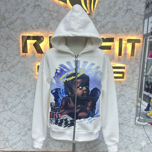 Etiqueta privada Logotipo personalizado Más demandado Cremallera Sudadera con capucha Puff Impreso Hecho en fábrica Precio barato Sudaderas con capucha Hombres Sudaderas con capucha para hombres - Product Image 5