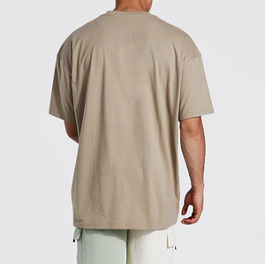 2026 Men's 100% Cotton Oversized T-Shirt Breathable Solid Color Short Sleeve Crew Neck Baggy Casual Streetwear Tee Custom Logo - Product Image 2